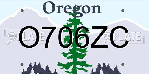O706ZC Oregon License Plate