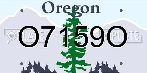 O7159O Oregon License Plate