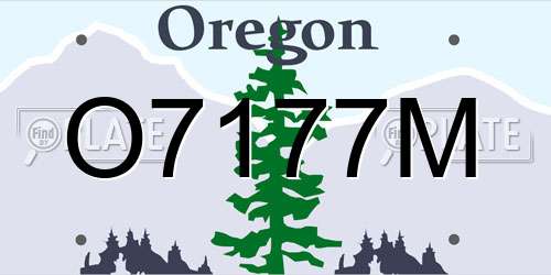 O7177M Oregon License Plate
