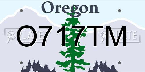 O717TM Oregon License Plate