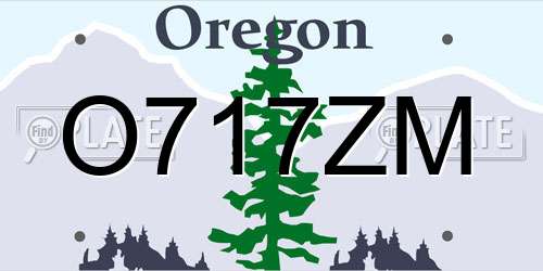 O717ZM Oregon License Plate
