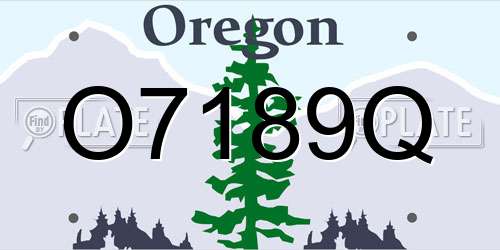 O7189Q Oregon License Plate