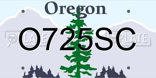 O725SC Oregon License Plate