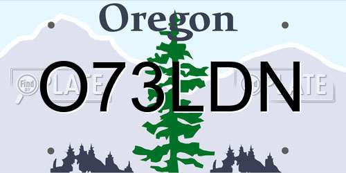 O73LDN Oregon License Plate