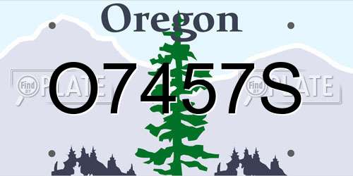 O7457S Oregon License Plate