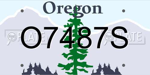 O7487S Oregon License Plate