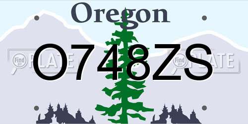 O748ZS Oregon License Plate