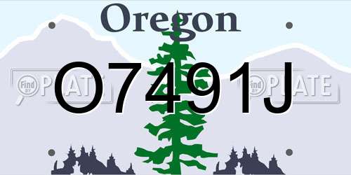 O7491J Oregon License Plate
