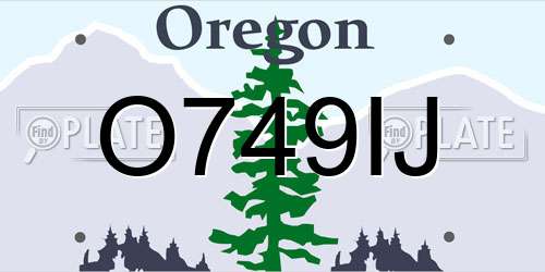 O749IJ Oregon License Plate