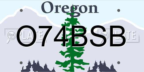 O74BSB Oregon License Plate