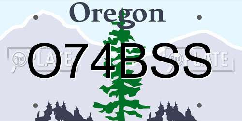 O74BSS Oregon License Plate