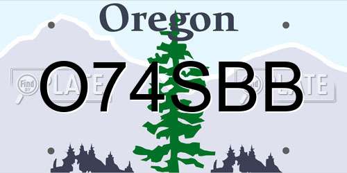 O74SBB Oregon License Plate