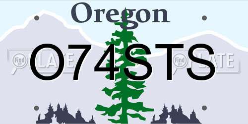 O74STS Oregon License Plate