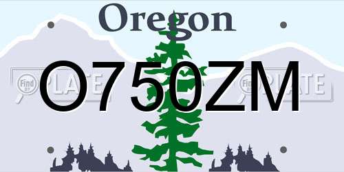 O750ZM Oregon License Plate