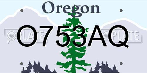 O753AQ Oregon License Plate