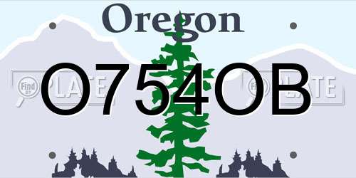 O754OB Oregon License Plate