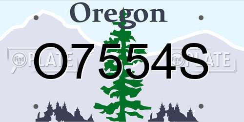 O7554S Oregon License Plate