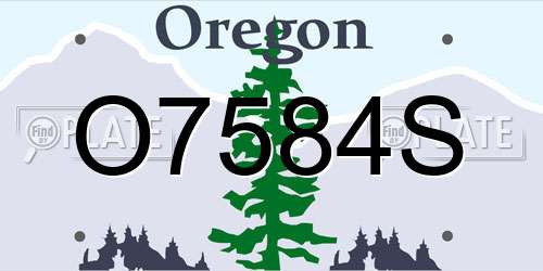 O7584S Oregon License Plate