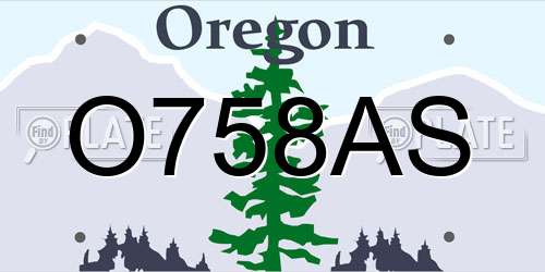 O758AS Oregon License Plate