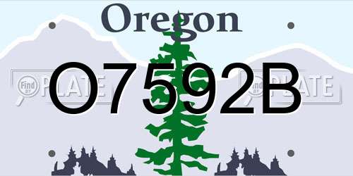 O7592B Oregon License Plate