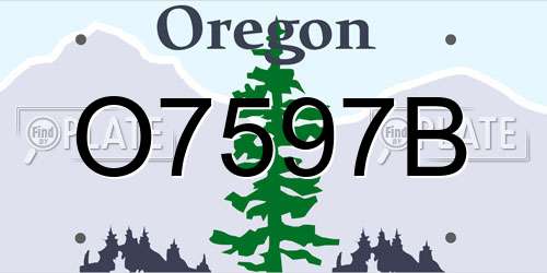 O7597B Oregon License Plate