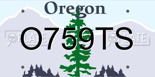 O759TS Oregon License Plate