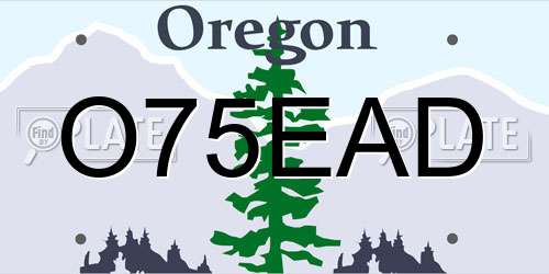 O75EAD Oregon License Plate