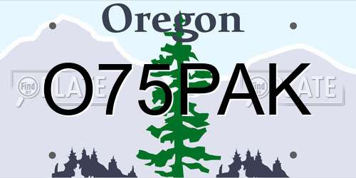 O75PAK Oregon License Plate