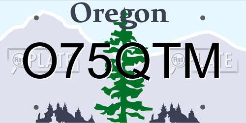 O75QTM Oregon License Plate