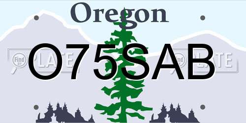 O75SAB Oregon License Plate