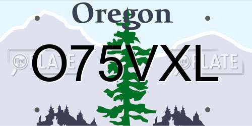 O75VXL Oregon License Plate