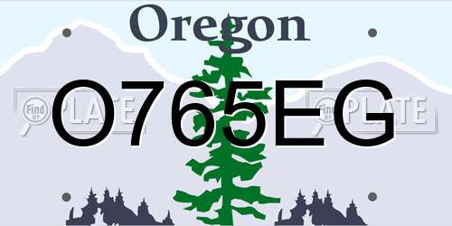 O765EG Oregon License Plate