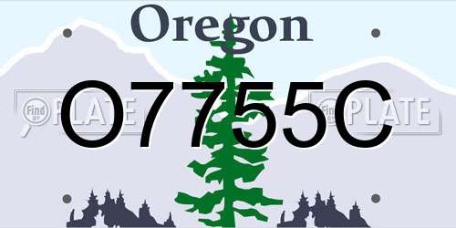 O7755C Oregon License Plate