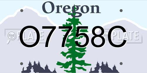 O7758C Oregon License Plate