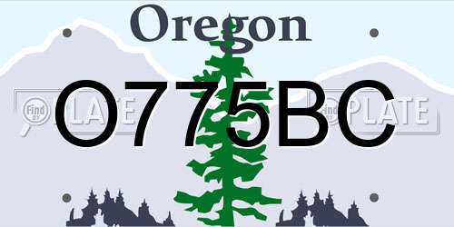 O775BC Oregon License Plate