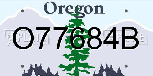 O77684B Oregon License Plate