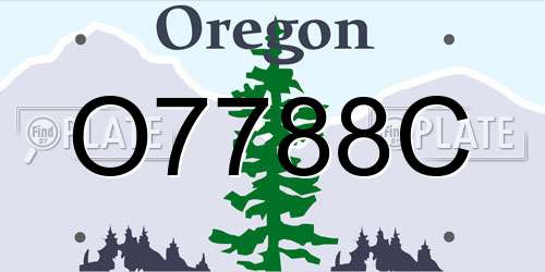 O7788C Oregon License Plate