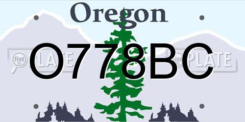 O778BC Oregon License Plate