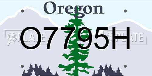 O7795H Oregon License Plate