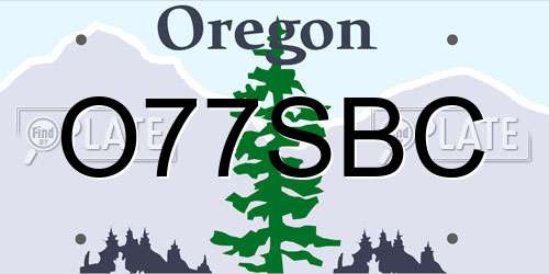O77SBC Oregon License Plate