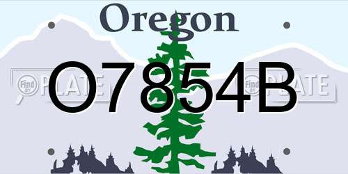 O7854B Oregon License Plate