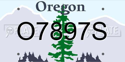 O7897S Oregon License Plate