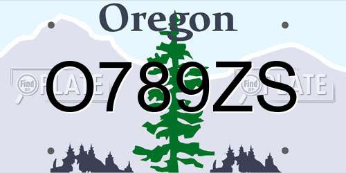 O789ZS Oregon License Plate