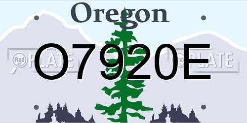 O7920E Oregon License Plate