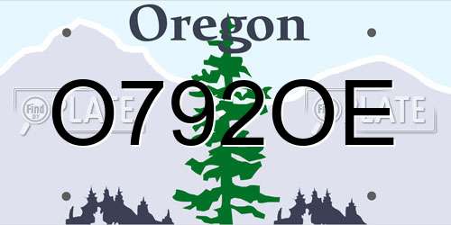 O792OE Oregon License Plate