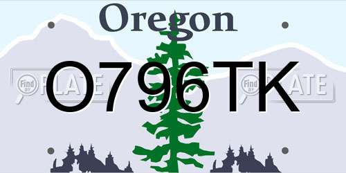O796TK Oregon License Plate