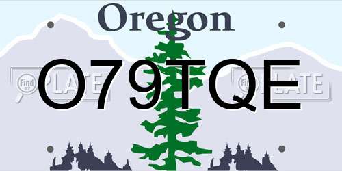 O79TQE Oregon License Plate