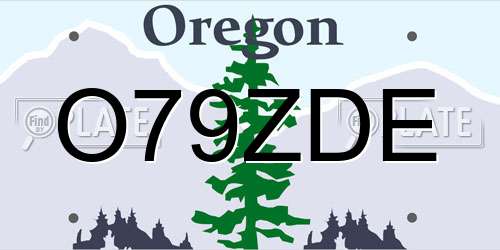 O79ZDE Oregon License Plate