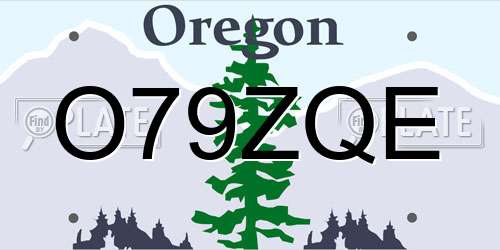 O79ZQE Oregon License Plate