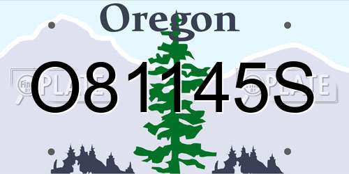 O81145S Oregon License Plate